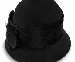 Men Starling - Walrus Hats Black Wool Felt Cloche Hat - H7017