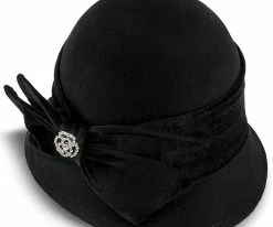 Men Starling - Walrus Hats Black Wool Felt Cloche Hat - H7017