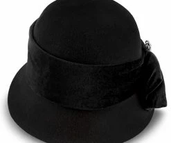 Men Starling - Walrus Hats Black Wool Felt Cloche Hat - H7017