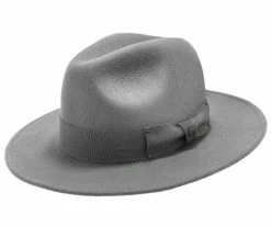 Men Empire - Walrus Hats Grey Wool Felt Fedora Hat - H7001