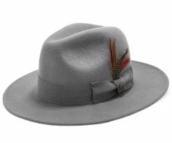 Men Empire - Walrus Hats Grey Wool Felt Fedora Hat - H7001