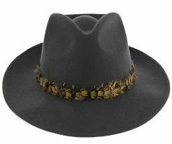 Outlet ๐ Men Messenger - Walrus Hats Grey Center Dent Wool Felt Fedora Hat ๐ 12 Men Messenger - Walrus Hats Grey Center Dent Wool Felt Fedora Hat