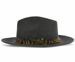 Outlet ๐ Men Messenger - Walrus Hats Grey Center Dent Wool Felt Fedora Hat ๐ 13 Men Messenger - Walrus Hats Grey Center Dent Wool Felt Fedora Hat