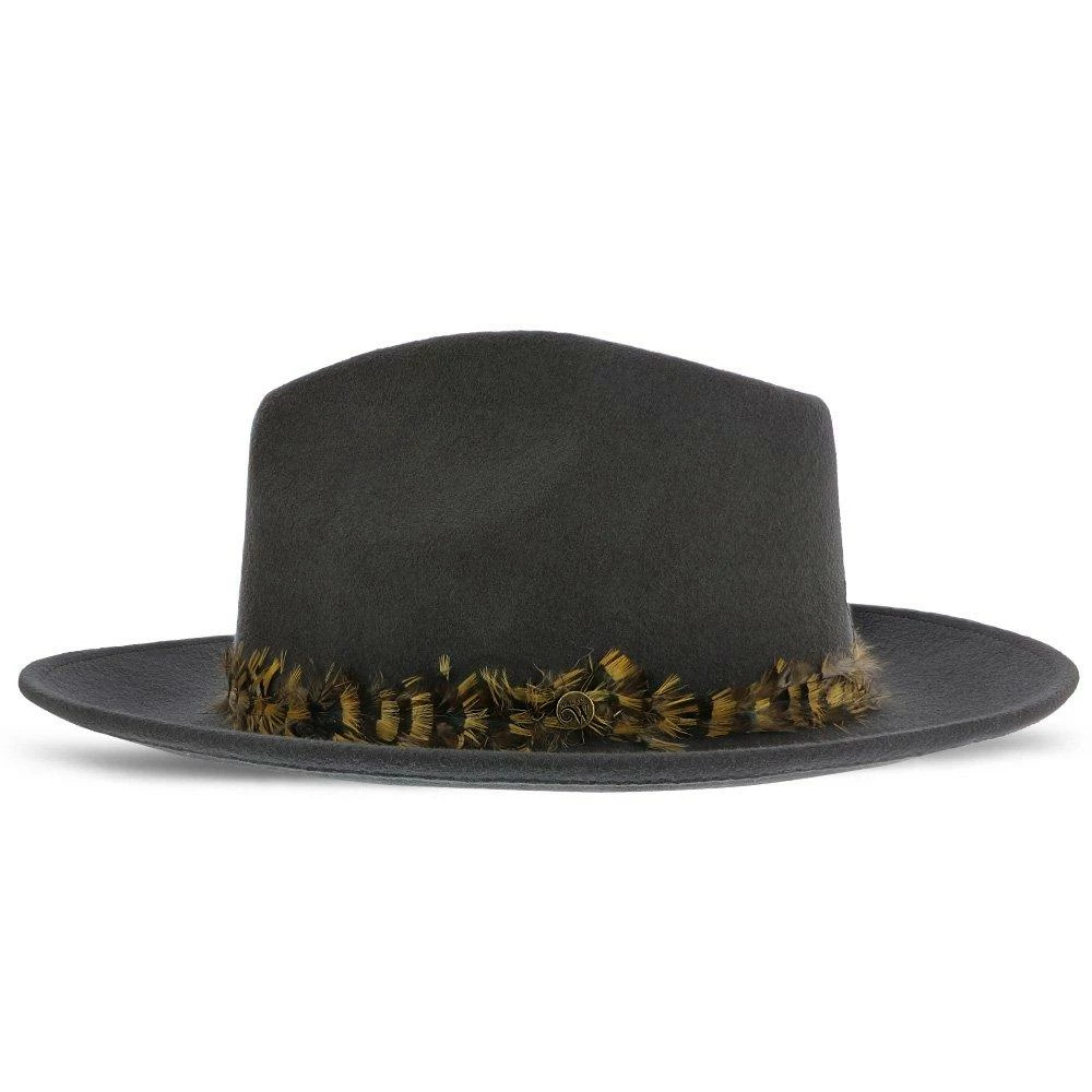 Outlet ๐ Men Messenger - Walrus Hats Grey Center Dent Wool Felt Fedora Hat ๐ 4 Men Messenger - Walrus Hats Grey Center Dent Wool Felt Fedora Hat
