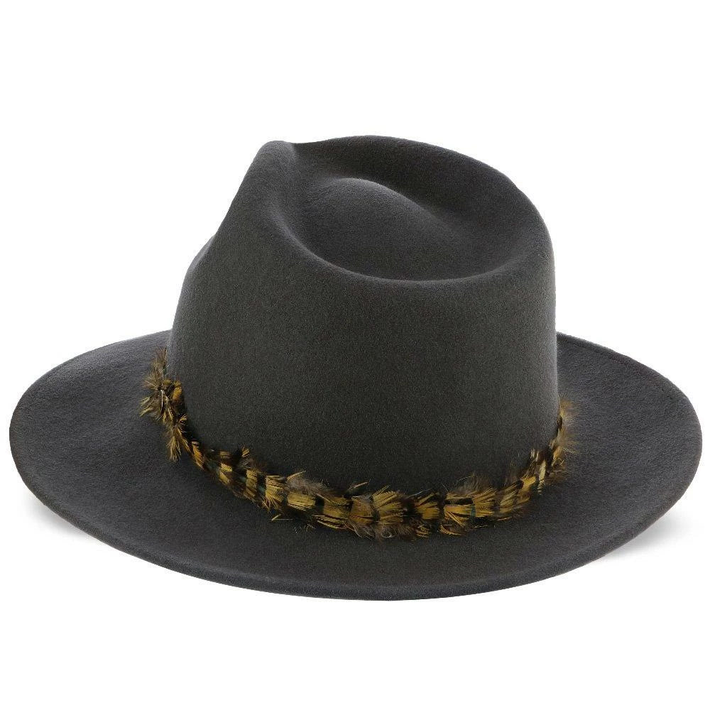 Outlet ๐ Men Messenger - Walrus Hats Grey Center Dent Wool Felt Fedora Hat ๐ 5 Men Messenger - Walrus Hats Grey Center Dent Wool Felt Fedora Hat