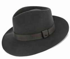 Men Tampa - Walrus Hats Grey Center Dent Wool Felt Fedora Hat