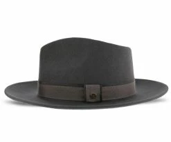 Men Tampa - Walrus Hats Grey Center Dent Wool Felt Fedora Hat