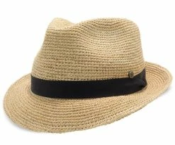 Cast Away - Walrus Hats Crocheted Raffia Straw Fedora Hat W/ Band