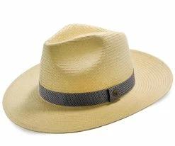 Big Catch - Walrus Hats Natural Paper Braid Straw Fedora Hat W/ Band Men