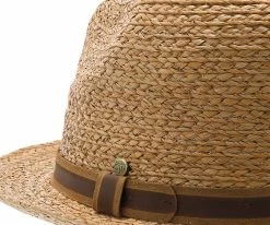 Paradise - Walrus Hats Natural Raffia Straw Fedora Hat W/ Braided Band Men