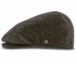 Men The Fairway - Walrus Hats Brown/Red Plaid Polyester Ivy Cap