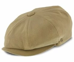 Beckham - Walrus Hats Tan Cotton 8 Panel Newsboy Cap