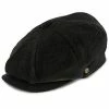 Men Boardwalk - Walrus Hats Black Linen/Cotton Blend 8 Panel Newsboy Cap