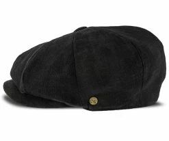 Men Boardwalk - Walrus Hats Black Linen/Cotton Blend 8 Panel Newsboy Cap