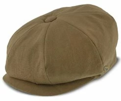 Hampton - Walrus Hats Sand Linen 8 Panel Newsboy Cap