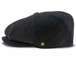 Men Oxford - Walrus Hats Navy/Green Houndstooth Polyester 8 Panel Newsboy Cap
