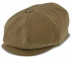Hampton - Walrus Hats Sand Linen 8 Panel Newsboy Cap