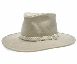 Men Boatsman Charter - Walrus Hats Tan Canvas Fabric Outback Hat - H7012