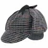 Fox & Hound - Walrus Hats Multi-colored Wool Blend Checkered Sherlock Holmes Deerstalker Hat Men