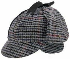 Fox & Hound - Walrus Hats Multi-colored Wool Blend Checkered Sherlock Holmes Deerstalker Hat Men