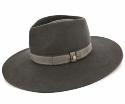 Stingray - Walrus Hats Grey Wide Brim Wool Felt Fedora Hat