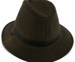 Trumpet - Woolrich W8416 Brown Waxed Cotton Safari Hat W/ Earlaps