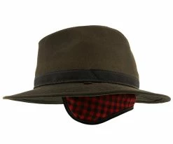 Trumpet - Woolrich W8416 Brown Waxed Cotton Safari Hat W/ Earlaps